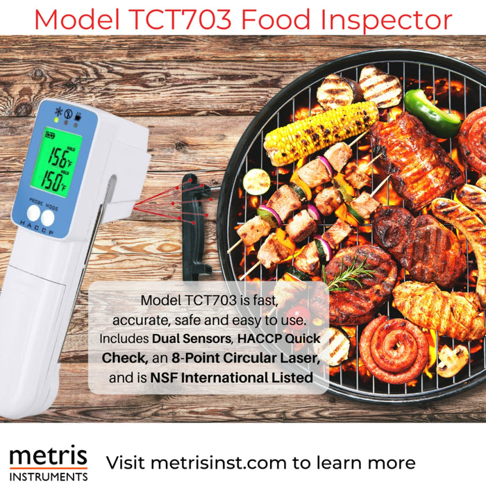 Metris Instruments Model TN418L1 Non-Contact Infrared Thermometer Temp Gun,  1 - Foods Co.